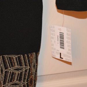 LuLaRoe Black and Gold Shimmer Sparkle Debbie